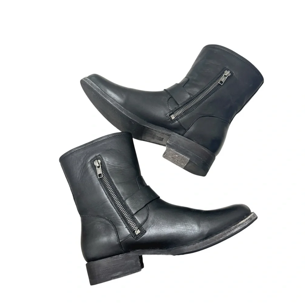 Frye Vicky Engineer Black Leather Boots Women’s Sz‎ 7.5